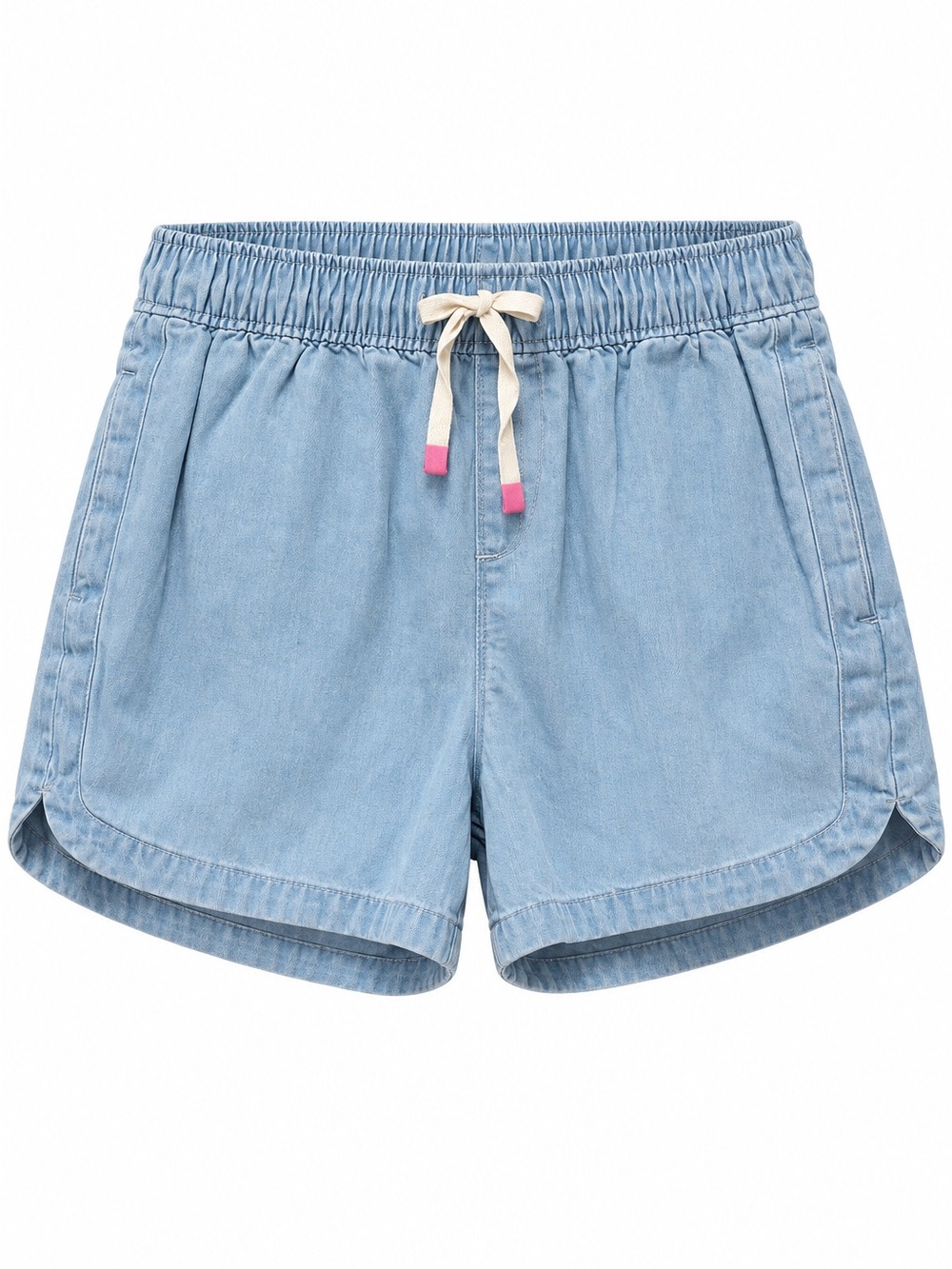 NWT Roxy Girls Una Mattina Denim Shorts Light Blue Size 12 XL Drawstring